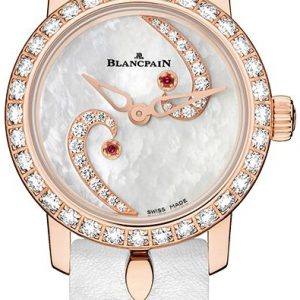 Blancpain Damklocka 0063A-2954-63A Ladybird Ultraplate Vit/Läder