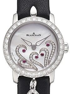 Blancpain Damklocka 0063B-1954-63A Ladybird Ultraplate Vit/Läder