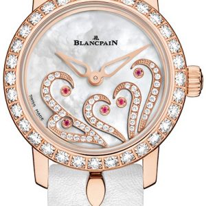 Blancpain Damklocka 0063B-2954-63A Ladybird Ultraplate Vit/Läder