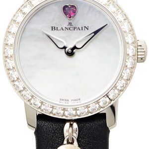 Blancpain Damklocka 0063D-1954-63A Ladybird Ultraplate Vit/Läder