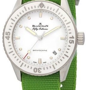 Blancpain Damklocka 5100-1127-NAHA Fifty Fathoms Vit/Textil Ø38 mm