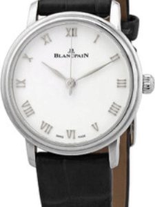 Blancpain Damklocka 6104-1127-55A Villeret Vit/Läder Ø29.2 mm