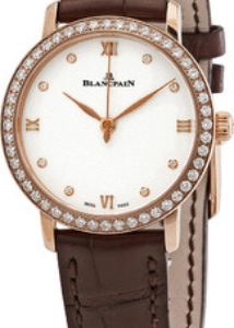 Blancpain Damklocka 6104-2987-55A Villeret Vit/Läder Ø29.2 mm