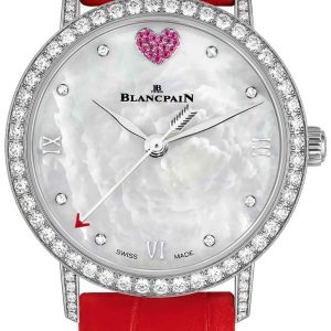 Blancpain Damklocka 6104B-4654-99A Villeret Vit/Läder Ø29.2 mm