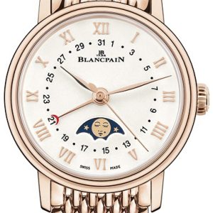 Blancpain Damklocka 6106-3642-MMB Villeret Vit/18 karat roséguld