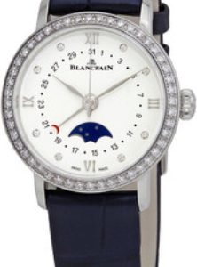 Blancpain Damklocka 6106-4628-55A Villeret Vit/Läder Ø29.2 mm