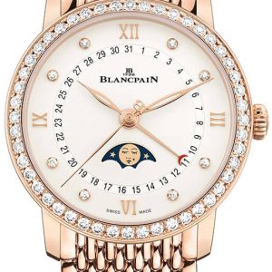 Blancpain Damklocka 6126-2987-MMB Villeret Vit/18 karat roséguld