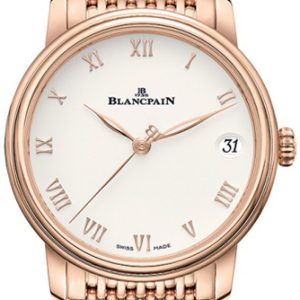 Blancpain Damklocka 6127-3642-MMB Villeret Vit/18 karat roséguld