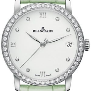 Blancpain Damklocka 6127-4628-95 Villeret Vit/Läder Ø33.2 mm