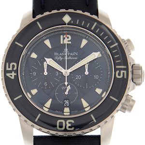 Blancpain Herrklocka 5085FB-1140-52B Fifty Fathoms Blå/Läder Ø45 mm