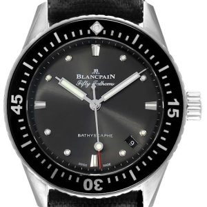 Blancpain Herrklocka 5100B-1110-B52A Fifty Fathoms Svart/Läder Ø38