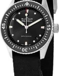 Blancpain Herrklocka 5100B-1110-NABA Fifty Fathoms Svart/Textil Ø38