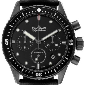 Blancpain Herrklocka 5200-0130-B52A Fifty Fathoms Svart/Läder Ø43 mm