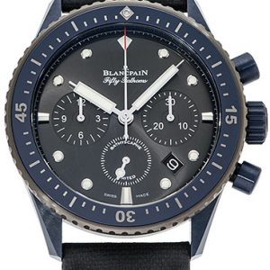 Blancpain Herrklocka 5200-0310-G52A Fifty Fathoms Grå/Läder Ø43.6