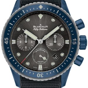 Blancpain Herrklocka 5200-0310-NAGA Fifty Fathoms Grå/Textil Ø43.6