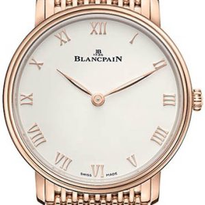 Blancpain Herrklocka 6605-6342-MMB Villeret Vit/18 karat roséguld