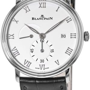 Blancpain Herrklocka 6606-1127-55B Villeret Ultraflach Vit/Läder