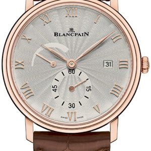 Blancpain Herrklocka 6606A-3642-55A Villeret Silverfärgad/Läder