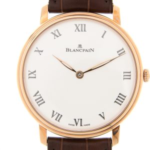 Blancpain Herrklocka 6615-3631-55B Villeret Vit/Läder Ø45 mm