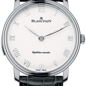 Blancpain Herrklocka 6632-1542-55A Villeret Silverfärgad/Läder Ø40