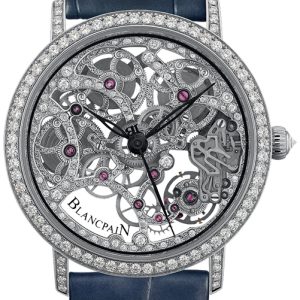 Blancpain Herrklocka 6633-1900-55B Villeret Diamantinfattad/Läder