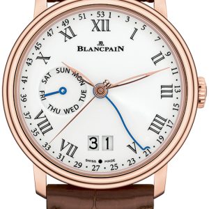 Blancpain Herrklocka 6637-3631-55A Villeret Vit/Läder Ø42 mm