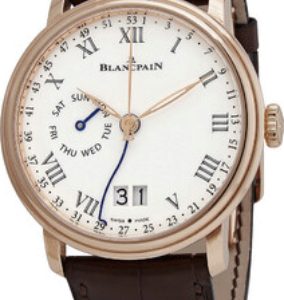 Blancpain Herrklocka 6637-3631-55B Villeret Vit/Läder Ø42 mm