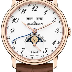 Blancpain Herrklocka 6639A-3631-55A Villeret Vit/Läder Ø42 mm