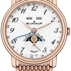 Blancpain Herrklocka 6639A-3631-MMB Villeret Vit/18 karat roséguld