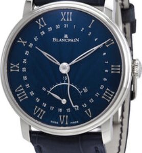 Blancpain Herrklocka 6653Q-1529-55B Villeret Blå/Läder Ø40 mm