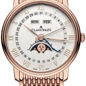 Blancpain Herrklocka 6654-3642-MMB Villeret Vit/18 karat roséguld