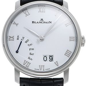 Blancpain Herrklocka 6668-1127-55B Villeret Vit/Läder Ø40.5 mm