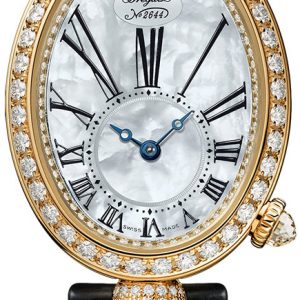 Breguet Damklocka 8928BA-51-944-DD0D3L Reine De Naples Vit/Läder