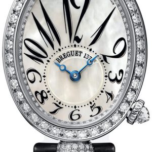 Breguet Damklocka 8928BB-5W-944-DD0D3L Reine De Naples Vit/Läder