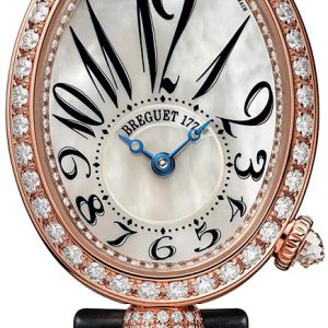 Breguet Damklocka 8928BR-5W-944-DD0D3L Reine De Naples Vit/Läder