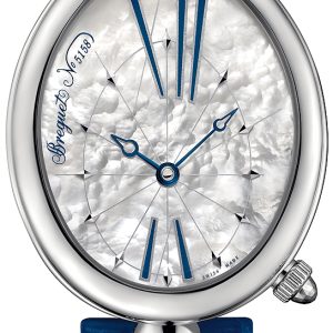 Breguet Damklocka 8967ST-51-986 Reine De Naples Vit/Läder Ø35.5 mm