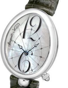 Breguet Damklocka 8967ST-58-986 Reine De Naples Vit/Läder Ø35.5 mm