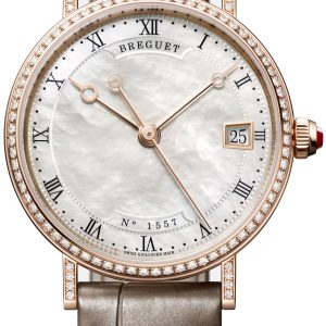 Breguet Damklocka 9068BR-52-976-DD00 Classique Vit/Läder Ø33.5 mm