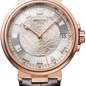 Breguet Herrklocka 5517BR-12-9ZU Marine Silverfärgad/Läder Ø40 mm