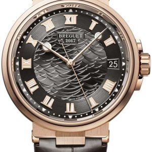 Breguet Herrklocka 5517BR-G3-9ZU Marine Grå/Läder Ø40 mm