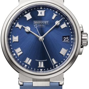 Breguet Herrklocka 5517TI-Y1-5ZU Marine Blå/Gummi Ø40 mm