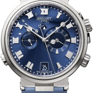 Breguet Herrklocka 5547TI-Y1-5ZU Marine Blå/Gummi Ø40 mm