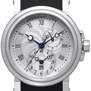 Breguet Herrklocka 5857ST-12-5ZU Marine Silverfärgad/Gummi Ø42 mm