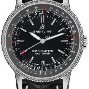 Breitling A17325241B1P2 Navitimer 1 Automatic 38 Svart/Läder Ø38 mm