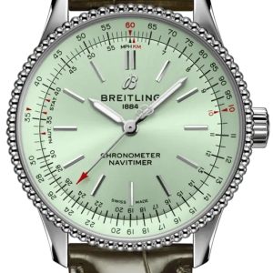 Breitling Damklocka A17395361L1P2 Navitimer Automatic 35 Grön/Läder