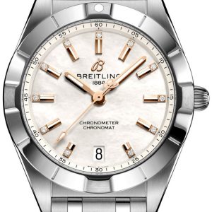 Breitling Damklocka A77310101A4A1 Chronomat 32 Vit/Stål Ø32 mm