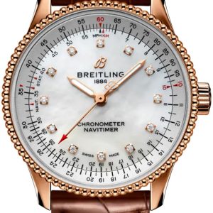 Breitling Damklocka R17395211A1P1 Navitimer Automatic 35 Vit/Läder