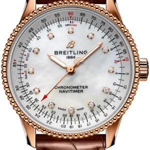 Breitling Damklocka R17395211A1P2 Navitimer Automatic 35 Vit/Läder