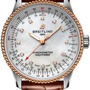 Breitling Damklocka U17395211A1P1 Navitimer Automatic 35 Vit/Läder