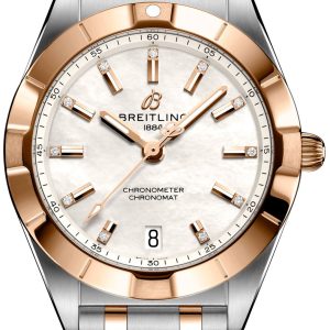 Breitling Damklocka U77310101A2U1 Chronomat 32 Vit/18 karat roséguld